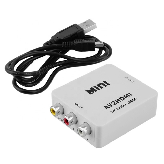 Xput RCA to HDMI Video Converter Adapter Mini AV Input to HDMI Output Signal Transfer Cord Support HD Display