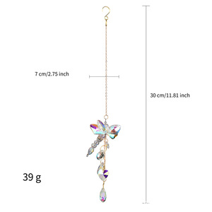 Bán buôn handmade K9 kính màu bướm mặt trời bắt lăng kính tinh thể cửa sổ treo cho trang trí nội thất - Product Image 5