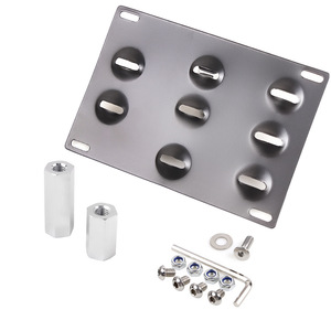 Cadre de plaque d'immatriculation en alliage d'aluminium 205 mm, huit trous, crochet de remorquage, accessoire universel de modification automobile - Product Image 4