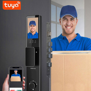 KROVI JDRM02 <span class=keywords><strong>Porte</strong></span> intelligente sans clé avec reconnaissance faciale, empreinte digitale, WiFi, application Tuya, sécurité de niveau C, <span class=keywords><strong>code</strong></span> intelligent - Product Image 2