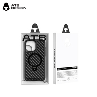 Étui de téléphone magnétique en fibre de carbone de luxe ATB avec finition givrée et protection à 360° pour 11 Pro & 18 Pro, compatible avec la charge sans fil