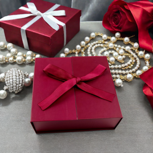 Đôi Cửa Từ Đóng Cửa Hộp Quà Tặng Màu Đỏ Cứng Nhắc Giấy Biểu Tượng Tùy Chỉnh Sang Trọng Bao Bì Hộp Với Xử Lý Ribbon - Product Image 3