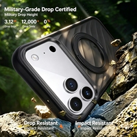 Étui robuste et résistant pour iPhone 18 Pro Max/ 17 Pro, coque antichoc avec béquille magnétique rotative à 360°
