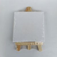 Lot de mini toiles pour enfants avec chevalet, panneaux de peinture vierges blancs, support de présentation en bois sur trépied, pour projets DIY des enfants