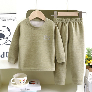 Set di Biancheria Intima Termica per Bambini, in Poliestere, Senza Cuciture, Tinta Unita, Comodo <span class=keywords><strong>Abbigliamento</strong></span> Autunno-Inverno per Neonati - Product Image 6
