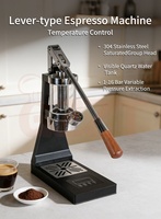 Machine à café électrique portable commerciale à commande PID par pression manuelle, machine à expresso semi-automatique à levier, réservoir d'eau en quartz visible