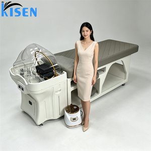เตียงสระผมอเนกประสงค์ KISEN สำหรับร้านเสริมสวย พร้อมระบบหมุนเวียนน้ำ บำบัดศีรษะ อ่างสระผมแบบพกพา เตียงนวดสระผม - Product Image 2