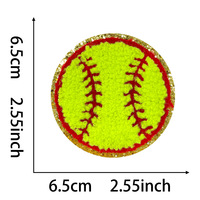 Patchs thermocollants en chenille à paillettes dorées pour ballons de sport, vente en gros, approvisionnement en vrac, support OEM