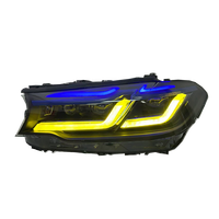 Feux avant SJC Auto V2 à sourcils bleus et DRL jaunes/blancs pour BMW G30 G38 Pré-LCI 2018-2020, phares bicolores, vente chaude