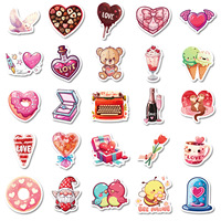 50 autocollants adhésifs imperméables pour la Saint-Valentin, cadeau pour couple, emballage de bouquet, carte de vœux, coque de téléphone