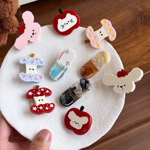 Pinzas para el Cabello de Acetato con Dibujos Animados, Pinzas de Pico de Pato Versátiles, Pinzas para Flequillo Laterales Súper Lindas, Pinzas para el Cabello Simples y Dulces - Product Image 3