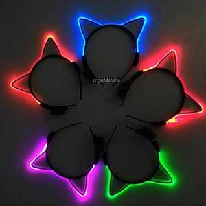 Diadema con orejas de gato LED al por mayor, <span class=keywords><strong>banda</strong></span> para el pelo con luz luminosa y efecto intermitente para Halloween, Navidad, Año Nuevo - Product Image 2
