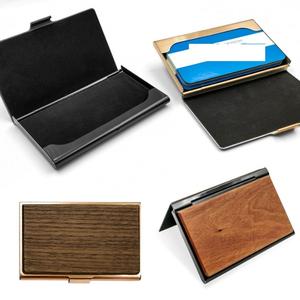 Wadah Kartu Nama Kayu Solid Dua Sisi Tempat Kartu Bisnis untuk Hadiah Promosi Kantor - Product Image 2