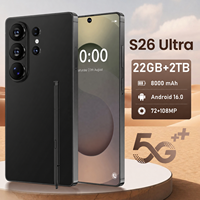 Smartphone 5G S 26 Ultra de haute qualité, 22 Go + 2 To, grand écran, Android 16, 108 MP, double SIM, 5G mondial, téléphones mobiles S 26 ULTRA