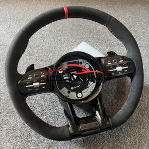 Volant en fibre de carbone entièrement en cuir pour Mercedes Benz <span class=keywords><strong>AMG</strong></span> W204 W205 W211 W203 W212 W176 W213 W124 W177 W221 - Product Image 1