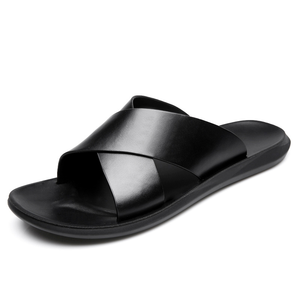 Summer New Outdoor Wear <b>Slippers</b> Leather Korean Version of the Trend Mens Sandals Non-slip <b>Flip</b>-<b>flops</b> Men's Beach Sandals - Product Image 5
