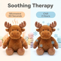 Peluche lestée pour micro-ondes, amovible et lavable, remplie de lavande et de graines de lin, pour compresses chaudes et froides