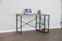 Bureau d'angle en forme de L avec étagères de rangement, table d'écriture gain de place pour le bureau à domicile