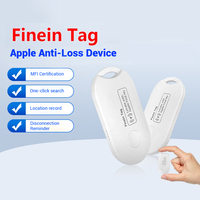 Tag Pelacak GPS Mini Pintar Anti-Hilang Perangkat Pengingat Pelacak Mobil Dompet Kunci Anjing Hewan Peliharaan Alarm Klakson Tahan Lama 210mAh Putih/Hitam