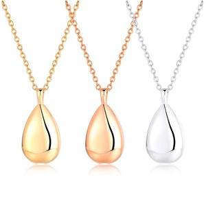 Pendentif urne commémorative élégant en forme de goutte d'eau, plaqué or 18 carats, en acier inoxydable, pour cendres humaines et animales de compagnie - Product Image 1