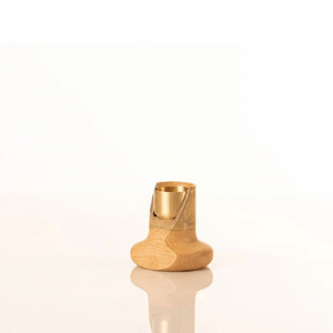 Stone <b>Candle</b> <b>Holder</b> Irregular Shape Decorative Stand with Gold Insert - Product Image 4
