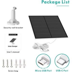 Panel de Carga Solar para Cámara CCTV de 4W ETFE para Exteriores con Puerto Tipo C - Product Image 3