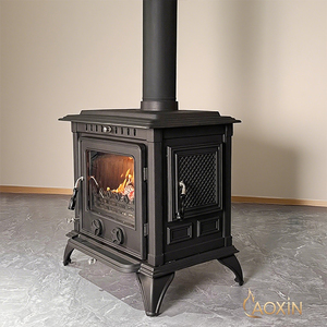 Modern Freestanding European-Style Cast Iron <strong>Fireplace</strong> with Real Fire <strong>Log</strong> Burner for Indoor Villa Heating <strong>in</strong> Rural Households - Product Image 1