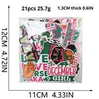 Patch Bordir Karet Hip Hop AKA untuk Dekorasi Topi dan Pakaian - Desain Black Sister Model XT447 Asal Cina untuk Sepatu