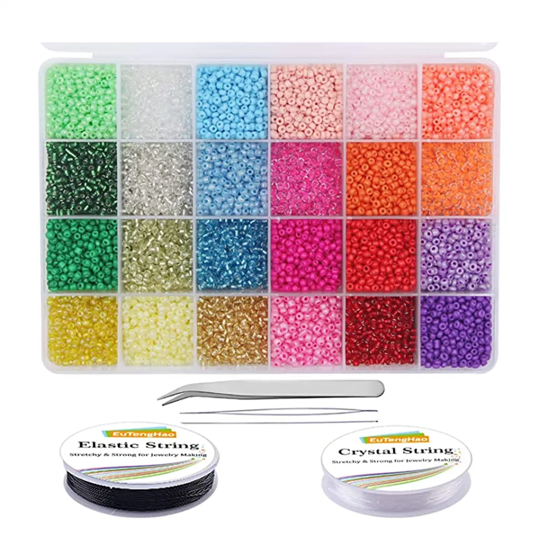 Hot Selling 13200Pcs 3Mm Glas Zaad Kralen Kleine Ambachtelijke Kralen Kit Voor Diy Armband Kettingen Knutselen Sieraden Maken