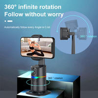 Soporte para Teléfono Móvil con Seguimiento Facial Automático de 360 Grados, Estabilizador de Gimbal de Escritorio con Soporte para Teléfono para iPhone 15 16