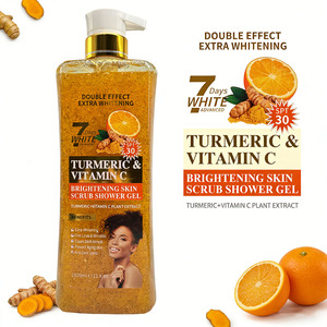 Gel Douche Exfoliant au Curcuma et Vitamine C Effet Blanchissant Intense Contrôle du Sébum Hydratant pour Peaux Foncées - Product Image 4