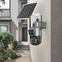 Caméra de sécurité PTZ sans fil 4G LTE COSFLOW à double objectif 6K, alimentée par énergie solaire, avec suivi de mouvement humain, audio bidirectionnel, application V380 Pro, vision nocturne