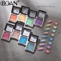 Poudre effet miroir magique, lot de 10 pièces, gamme de poudre chromé à couleur changeante, série dragon, ongles, couleur unie