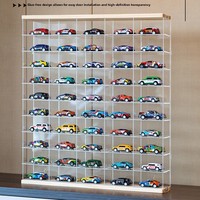 Boîte de rangement en acrylique 1:64 pour modèle de voiture Tomica, présentoir multi-compartiments en bois massif pour voiture de sport