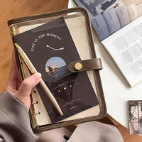 Haute qualité A5 A6 A7 PU cuir reliure à anneaux esthétique couverture souple Mini cahier de poche mignon Journal planificateur pour filles et femmes