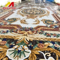 Vente Chaude : Carrelage de Sol pour Villa, Motif Floral en Mosaïque de Pierre, Incrustation de Marbre, Micromosaïque, Mosaïque de Marbre, Médaillon de Moquette