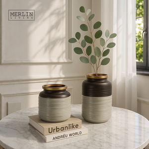 मेर्लिन लिविंग क्रैकल ग्ज फूल vase प्रकाश विलासिता सजावट सिरेमिक वज घर के सजावट के लिए सिरेमिक फूलदान - Product Image 1