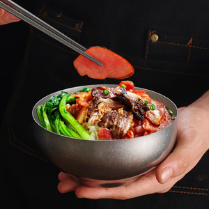 Stainless Steel Rice Bowl 33333 Durable Solid Color For Food Serving - Product Image 1