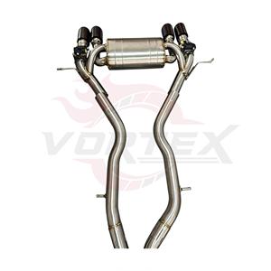 ท่อไอเสียแบบ Catback วาล์วควบคุมความยาวเท่ากัน วัสดุสแตนเลส Vortex สำหรับ BMW F80 M3 F82 M4 พร้อมปลายท่อสีดำแบบ Quad และท่อตรงกลางแบบ Drum - Product Image 5