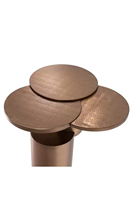 Table d'appoint de canapé moderne et durable en acier au carbone texturé, personnalisable, à trois côtés