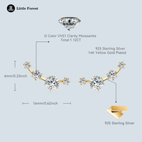 Anting-anting Moissanite Baru Grosir 4.5mm 3mm 2mm Perhiasan Mewah Perak Sterling 925 Berlian Moissanite VVS untuk Wanita Hadiah
