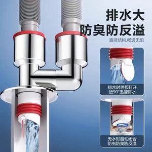 Double Air DOR Sealing <b>Plug</b> 84 Mm Straight Type Odor Proof Drain Connector <b>For</b> <b>Sink</b> And Washer - Product Image 5