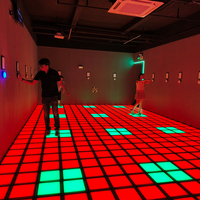 Dalles de sol interactives LED super mega grid à activation par pression pour jeux de sol, idéales pour parcs d'attractions - Vente chaude