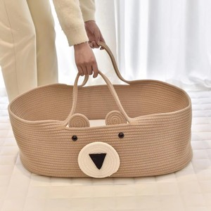Eco-Friendly Handmade Modern Unisex Baby Changing <strong>Basket</strong> &amp; <strong>Moses</strong> <strong>Basket</strong> with 100% Cotton Rope Foam Diaper Changing Pad - Product Image 4