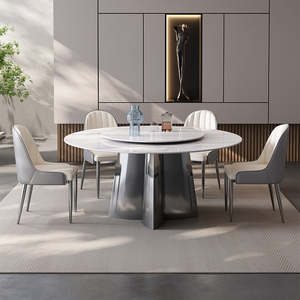 Tavolo da pranzo con piattaforma girevole in pietra Super cristallo per mobili per <span class=keywords><strong>la</strong></span> casa, semplice e lussuoso tavolo da pranzo - Product Image 6