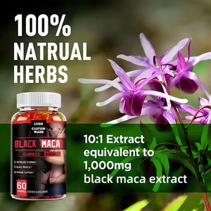 Männliche Leistungssteigerung Gummibärchen Pillen Schwarzer Maca Plus Erwachsene Männer Libido Booster Kräuterergänzung - Product Image 5