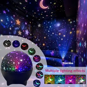 Rotating <b>Star</b> Moon Sky Projector Night <b>Light</b>, AAA Battery‑Operated Mini <b>LED</b> Projection Lamp For Kids Children Bedroom Home Decor - Product Image 1