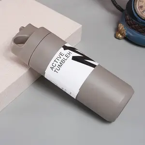 Gaya Jepang 304 Stainless Steel Cangkir Minuman Termal Terisolasi Botol Air Termos Vakum dengan Hisap Nozzle Jerami