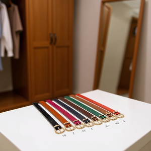 Cintura da donna alla moda con fibbia ovale e cinturino dritto in PU da 3,3 cm - Product Image 2