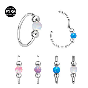 Anneaux de piercing en titane F136 <span class=keywords><strong>pour</strong></span> oreille, nez et <span class=keywords><strong>cartilage</strong></span>, 1,0 x 8 mm, vente en gros d'usine - Product Image 4